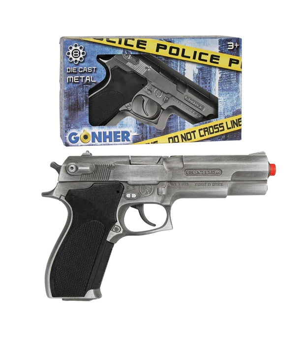 Gonher S&W Style Police 8 Shot Diecast Cap Gun - Silver