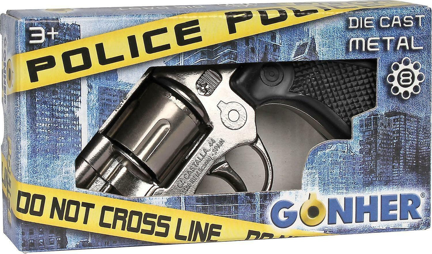 NEW Gonher 357 Colt Detective Style 8-Shot Toy Cap Gun - Silver 73/0