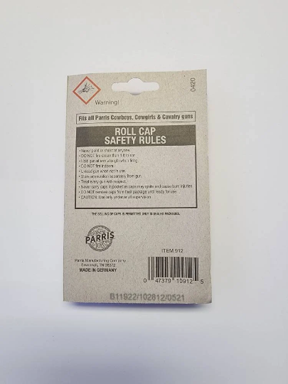 Paper Roll Caps Super Bang 1200 SHOTS Parris cowboys