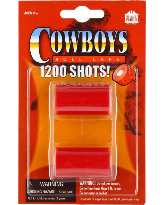 Paper Roll Caps Super Bang 1200 SHOTS Parris cowboys