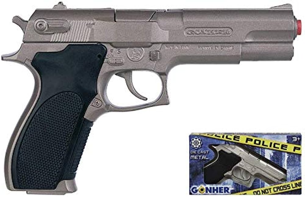 Gonher S&W Style Police 8 Shot Diecast Cap Gun - Silver