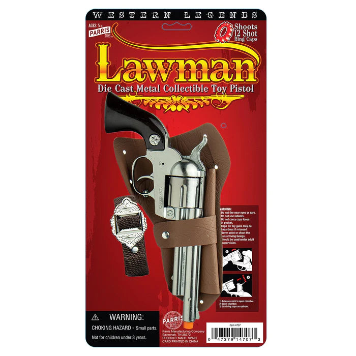 Lawman Cap Gun Replica Diecast Western Revolver Prop Toy