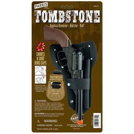 Tombstone Die Cast Steel Action Replica Revolver w Holster & Belt Parris Toys