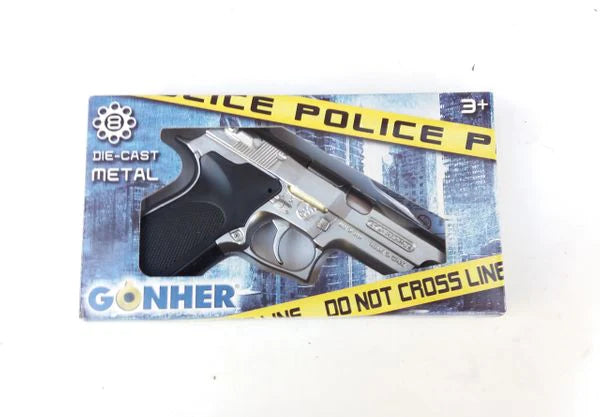 Gonher S&W Style Police 8 Shot Diecast Cap Gun - Silver