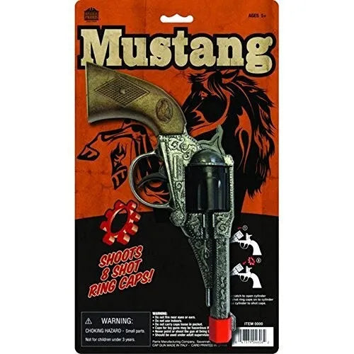 Mustang Metal Western Revolver 8 Shot Ring Cap Gun