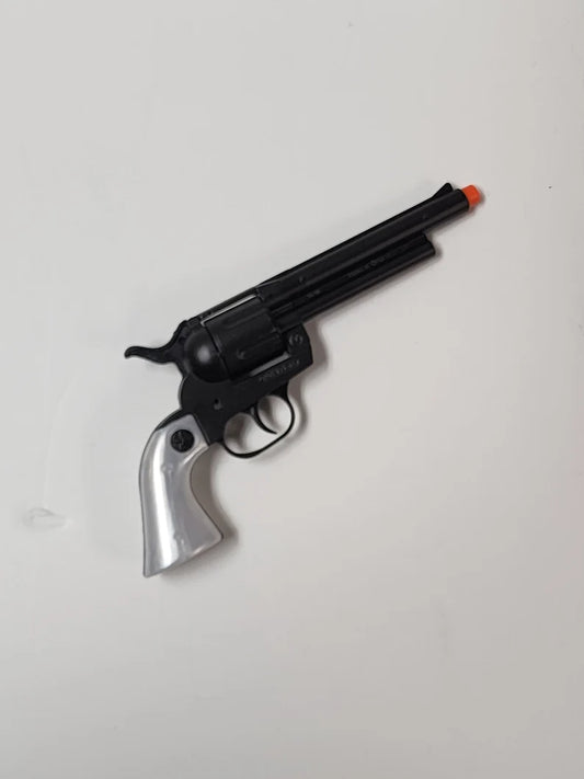 Gonher Cap Gun BLACK with White Grips 12-shot cap gun