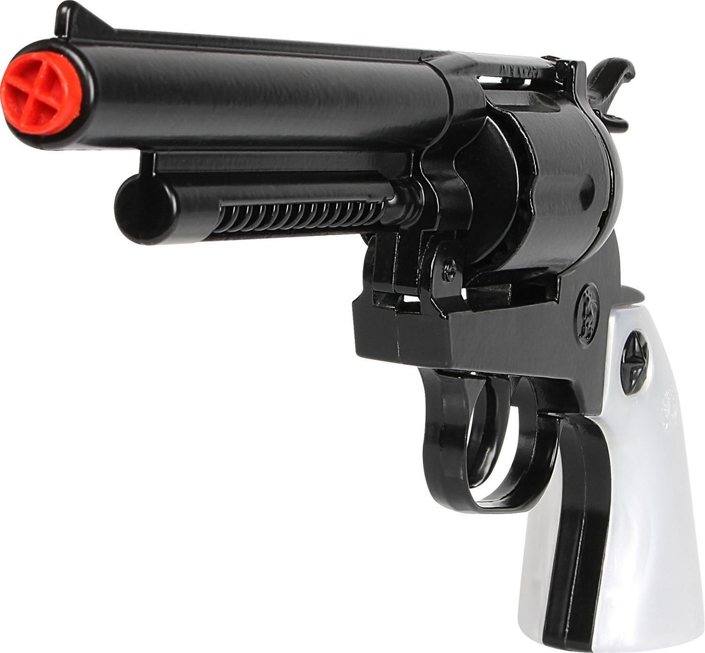 Gonher Cap Gun BLACK with White Grips 12-shot cap gun