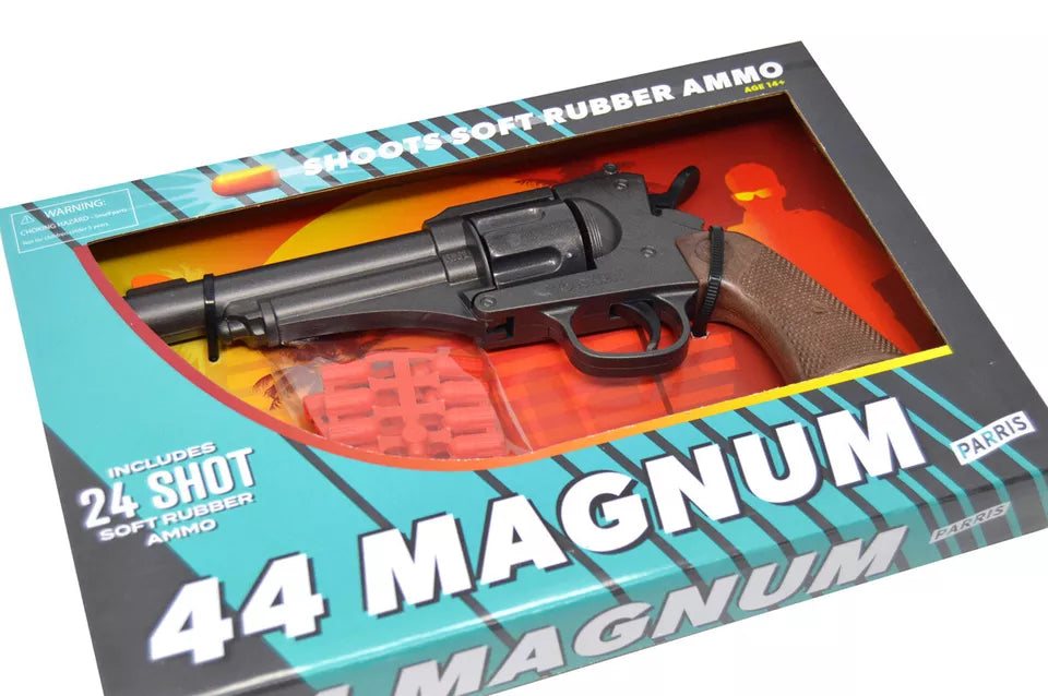 Parris 44 Magnum Revolver Plastic Replica Pistol Dart Gun Toy w/ 24 Rubber Bullets