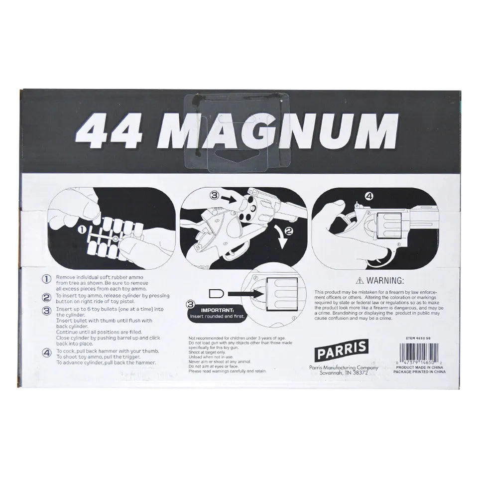 Parris 44 Magnum Revolver Plastic Replica Pistol Dart Gun Toy w/ 24 Rubber Bullets