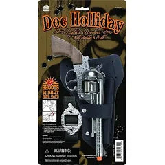 Parris Doc Holliday Holster Set Revolver Replica Die Cast Metal 12 Shot Ring Caps