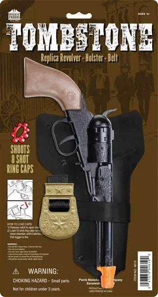 Tombstone Die Cast Steel Action Replica Revolver w Holster & Belt Parris Toys